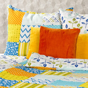 4Home Krepové obliečky Patchwork blue, 140 x 200 cm, 70 x 90 cm, 140 x 200 cm, 70 x 90 cm