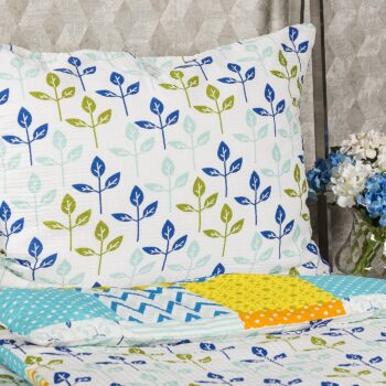 4Home Krepové obliečky Patchwork blue, 140 x 200 cm, 70 x 90 cm, 140 x 200 cm, 70 x 90 cm
