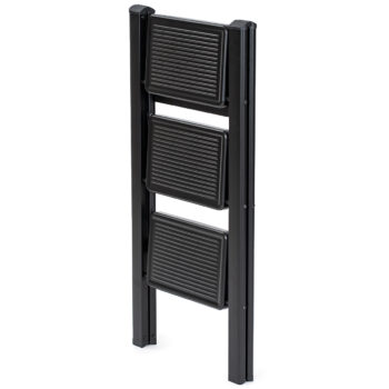 4Home Skladacie oceľové schodíky Steel, 3 stupne, čierna