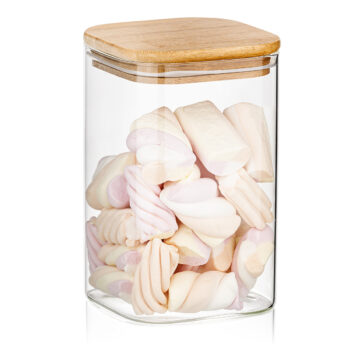4Home Sklenená dóza na potraviny s vekom Bamboo, 950 ml, 950 ml