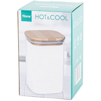 4Home Sklenená dóza na potraviny s vekom Bamboo, 950 ml, 950 ml
