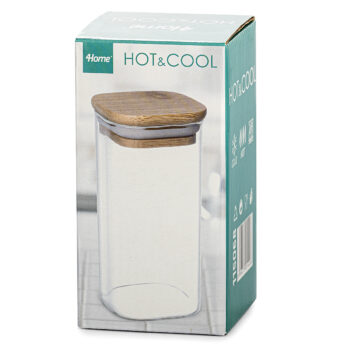 4Home Sklenená dóza na potraviny s viečkom Bamboo, 300 ml, 300 ml