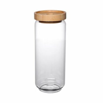 4Home Sklenená dóza na potraviny s viečkom Bamboo Style, 1000 ml, 1000 ml