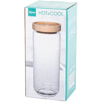 4Home Sklenená dóza na potraviny s viečkom Bamboo Style, 1000 ml, 1000 ml