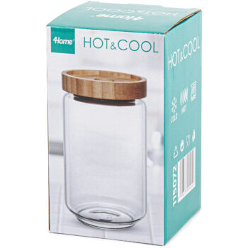 4Home Sklenená dóza na potraviny s viečkom Bamboo Style, 800 ml, 800 ml
