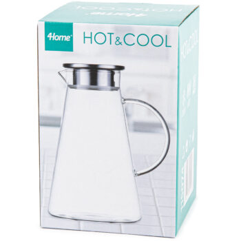 4Home Sklenený džbán s viečkom Jug Hot&Cool, 1,8 l
