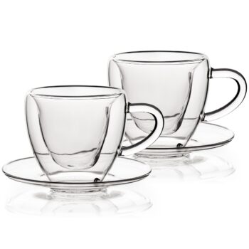 4Home Termo pohár šálka s podšálkou Heart Hot&Cool, 150 ml, 2 ks