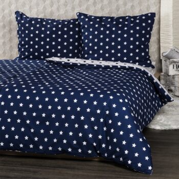 4Home bavlnené obliečky Stars Navy blue, 140 x 200 cm, 70 x 90 cm