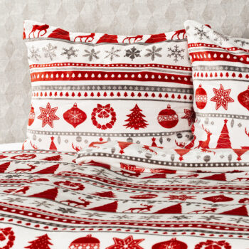 4Home obliečky mikroflanel Christmas Time červená, 140 x 200 cm, 70 x 90 cm