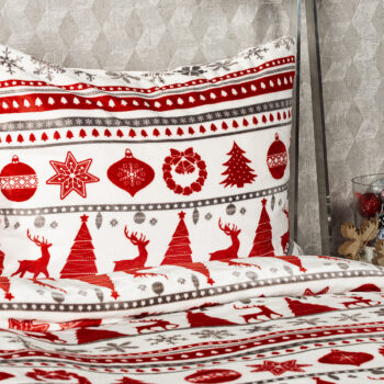 4Home obliečky mikroflanel Christmas Time červená, 140 x 200 cm, 70 x 90 cm