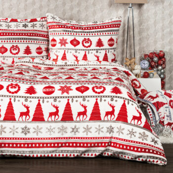 4Home obliečky mikroflanel Christmas Time červená, 140 x 220 cm, 70 x 90 cm