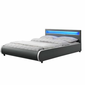 Manželská posteľ DULCEA 160 je čalúnená jemne sivou pastelovou ekokožou, ktorá ju zmenila z obyčajnej postele na elegantnú dámu. Spacia plocha má rozmery 160x200 cm. V čele postele je zabudované LED osvetlenie, ktoré rozptyluje teplé svetlo a vytvára v izbe tú správnu atmosféru. Osvetlenie je RGB,…