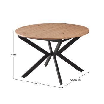 KONDELA Abero Typ 2 rozkladací jedálenský stôl dub artisan / čierna - Image 11