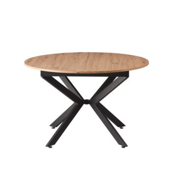 Rozkladací jedálenský stôl Abero Typ 2 v elegantnom prevedení dub artisan a čierna je ideálnym riešením pre moderné interiéry. Tento stôl, navrhnutý značkou KONDELA, kombinuje funkčnosť s estetickým vzhľadom, čo ho robí skvelou voľbou pre každú domácnosť.
