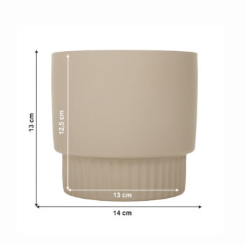 KONDELA Abrio hlinený kvetináč (2 ks) béžová – Obrázok 8