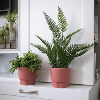 KONDELA Abrio hlinený kvetináč (2 ks) ružová – Obrázok 11