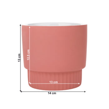 KONDELA Abrio hlinený kvetináč (2 ks) ružová – Obrázok 5