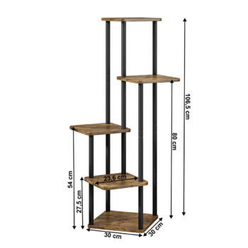 Kovový stojan na kvety Adite v elegantnej čiernej farbe s dreveným vzorom je ideálnym doplnkom pre váš interiér. Tento moderný stojan je navrhnutý tak, aby priniesol do vášho domova štýl a funkčnosť. S rozmermi 30 cm na šírku, 30 cm na hĺbku a výškou 106,5 cm poskytuje dostatok priestoru pre…
