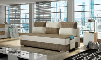 NABBI Adria rozkladacia pohovka s úložným priestorom cappuccino / béžová – Obrázok 2