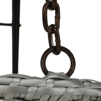 KONDELA Agrino závesné hojdacie kreslo čierna / sivá / tmavosivá – Obrázok 11