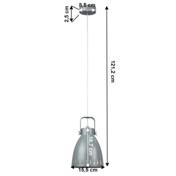 KONDELA Aiden Typ 3 visiaca lampa sivá - Image 2