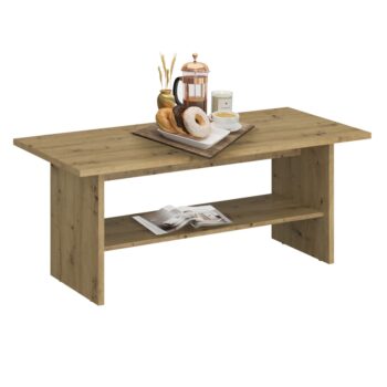 Konferenčný stolík Airon 120 v prevedení dub artisan je ideálnym doplnkom pre moderné interiéry. Tento elegantný a funkčný kus nábytku od značky KONDELA sa vyznačuje svojím hranatým tvarom a svetlou farbou, ktorá dodáva priestoru sviežosť a štýl.