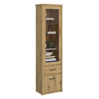 Vitrína Airon 1D1W1S v prevedení dub artisan je elegantným a praktickým doplnkom pre váš interiér. Táto vitrína od značky KONDELA ponúka moderný vzhľad, ktorý sa hodí do rôznych štýlov zariadenia. S výškou 210,6 cm, šírkou 55,6 cm a hĺbkou 36,2 cm poskytuje dostatok priestoru na uskladnenie…
