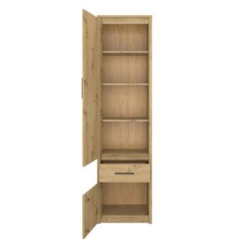 KONDELA Airon 2D1S dvojdverový regál so zásuvkou dub artisan - Image 3