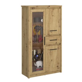 Predstavujeme vám modernú trojdverovú vitrínu so zásuvkou Airon 2D1W1S N v elegantnom prevedení dub artisan, ktorá je ideálnym doplnkom pre váš interiér. Táto vitrína od značky KONDELA ponúka praktické riešenie pre uskladnenie a vystavenie vašich obľúbených predmetov.