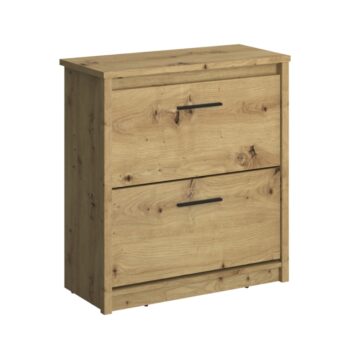 Predstavujeme vám moderný botník Airon 2K v elegantnom prevedení dub artisan, ktorý je ideálnym riešením pre vašu predsieň. Tento praktický kus nábytku od značky KONDELA ponúka nielen funkčnosť, ale aj štýlový vzhľad, ktorý sa hodí do každého interiéru.