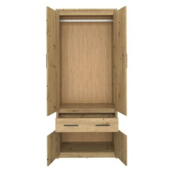 Predstavujeme vám štvordverovú šatníkovú skriňu so zásuvkou Airon 4D1S/50 v elegantnom prevedení dub artisan. Táto moderná skriňa je ideálnym riešením pre tých, ktorí hľadajú praktický a štýlový úložný priestor do svojho interiéru. S výškou 210,6 cm, šírkou 86,6 cm a hĺbkou 50,2 cm ponúka…