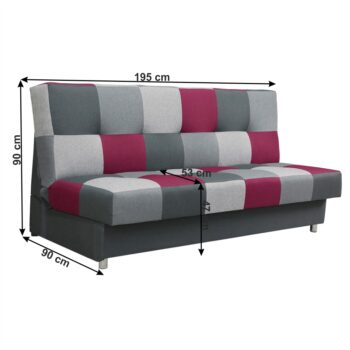 Rozkladacia pohovka s úložným priestorom ALABAMA poskytuje pohodlné sedenie vďaka pružinám Bonell. Pohovka je vhodná aj na každodenné spanie, pretože sa rozťahuje systémom Automat KLIK-KLAK, ktorý uľahčuje každodenné rozkladanie pohovky. Plocha na spanie má rozmery 195x116 cm. Výška sedu je 47 cm…