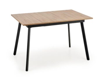 Jednoduchý a elegantný rozkladací jedálenský stôl ALBON bude nie len praktickým pomocníkom vo Vašej jedálni, ale aj krásnym doplnkom. Materiál použitý na výrobu vrchnej dosky je dyhovaná MDF vo farbe dub sonoma a sivá, nohy stola sú vyrobené z ocele s práškovým nástrekom v čiernej farbe. Celkové…