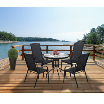 Záhradná stolička ALDERA je praktická stohovateľná stolička s moderným vzhľadom, ktorá sa hodí do každého priestoru. Stolička prinesie osviežujúcu zmenu do vašej záhrady alebo na terasu. Sedacia a operadlová časť je z tmavosivej látky a pevná konštrukcia z čiernej ocele jej zabezpečuje stabilitu.…