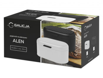 Majte vždy čerstvé pečivo vďaka kovovému chlebníku ALEN, ktorý so svojim dizajnom, v nádhernej bielej farbe, zapadne do vašej štýlovej kuchyne. Je vyrobený z odolného kovu nehrdzavejúcej ocele a ošetrený je práškovým lakom. Navyše je doplnený praktickou rukoväťou, ktorá uľahčuje otváranie veka…