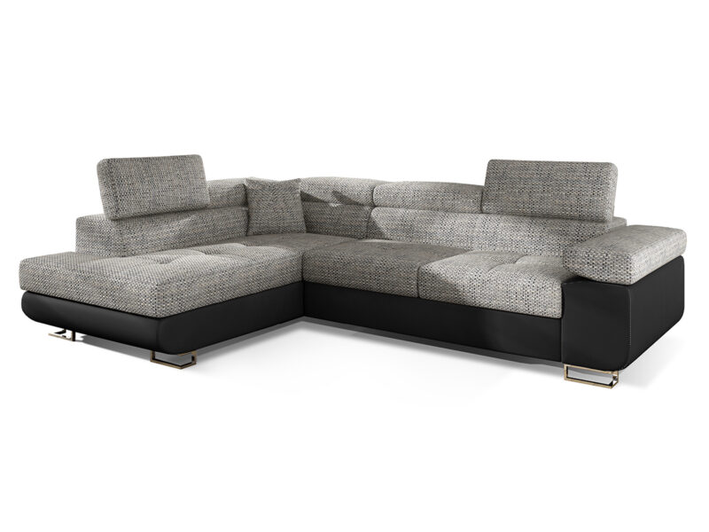 NABBI Almero L rohová sedačka s rozkladom a úložným priestorom sivá / čierna Nadčasová rohová sedačka ALMERO L je navrhnutá tak, aby sa dokonale hodila do každého interiéru a aby ju bolo možné zladiť s nábytkom Vašej obývačky. Vďaka čalúneniu celej sedačky je možné ju umiestniť kamkoľvek v otvorenom priestore. Sedačka je vybavená funkciou rozkladania, pomocou ktorej…