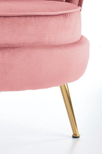 Dizajnové kreslo ALMOND vnesie do Vášho príbytku dávku štýlovosti, elegancie a dokonalosti. Je čalúnené zamatovou Velvet látkou v nádhernej ružovej farbe s jedinečným tvarom operadla. Stabilitu zabezpečujú štyri nohy z chrómovej ocele zlatej farby. Jeho rozmery sú (ŠxHxV): 90x90x87 cm, pričom výška…