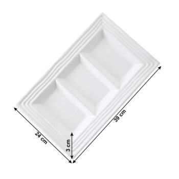 Predstavujeme vám elegantný servírovací tanier Altom v bielej farbe, ktorý je ideálnym doplnkom pre každú modernú domácnosť. Tento tanier je vyrobený z kvalitnej dolomitovej keramiky, ktorá zaručuje jeho dlhú životnosť a odolnosť voči poškodeniu. S rozmermi 39 cm na šírku, 24 cm na hĺbku…