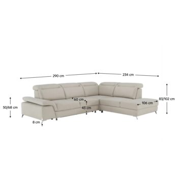 KONDELA Alvaro P rohová sedačka s rozkladom a úložným priestorom béžová – Obrázok 2