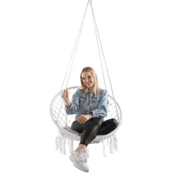 Závesné hojdacie kreslo AMADO 2 NEW Vás bude rozmaznávať. Dizajn kresla je veľmi jemný a minimalistický. Jeho rozmery sú (ŠxV): 80x120 cm a maximálna nosnosť 120 kg. Je vhodné do interiéru aj exteriéru. Základ kresla tvorí pevný kovový rám, ku ktorému sa upevnia štyri závesné laná. Samotná kovová…