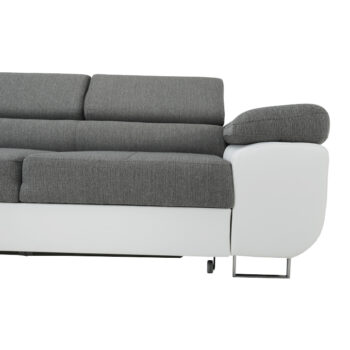 Rohová sedačka s rozkladom Amareto New L v elegantnej kombinácii bielej a sivej farby je ideálnym riešením pre moderné interiéry. Táto sedačka značky KONDELA ponúka nielen štýlový vzhľad, ale aj praktické funkcie, ktoré ocení každá domácnosť.