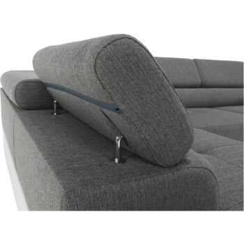 KONDELA Amareto New L rohová sedačka s rozkladom biela / sivá – Obrázok 6