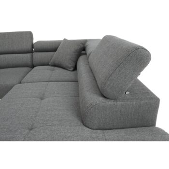 KONDELA Amareto New P rohová sedačka s rozkladom biela / sivá – Obrázok 5