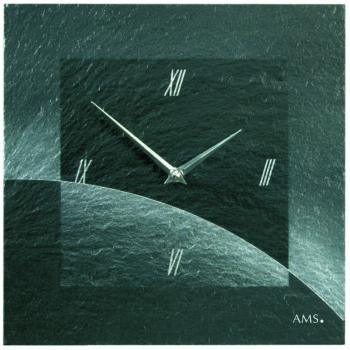 AMS 9518 dizajnové nástenné bridlicové hodiny, 30 x 30 cm