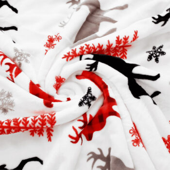 ANIME: Obojstranná baránková deka Anime 150x200 cm - biela / zimný vzor; materiál: polyester; rozmery (DxŠ): 200x150 cm.