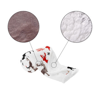 ANIME: Obojstranná baránková deka Anime 150x200 cm - biela / zimný vzor; materiál: polyester; rozmery (DxŠ): 200x150 cm.