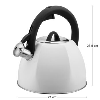 Vychutnávajte si čerstvý čaj v pohodlí domova, uvarený v nerezovom čajníku s píšťalkou ANTONIO 3 l. Jeho dokonalý, minimalistický dizajn je vyrobený z vysokokvalitnej nehrdzavejúcej ocele, ktorá zabezpečí jeho odolnosť a dlhú životnosť. Rukoväť čajníka aj odnímateľného veka sú vyrobené…
