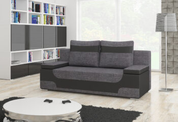 NABBI Aosta rozkladacia pohovka s úložným priestorom sivá (Sawana 05) / čierna (Soft 11) – Obrázok 2