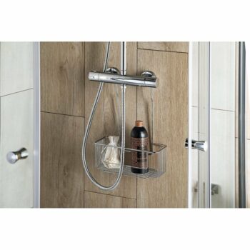 AQUALINE 37006 Chrom line polica do sprchy závesná, na batériu, strieborná