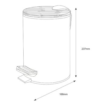 AQUALINE BI006 Bambus odpadkový kôš okrúhly 3 l, biela